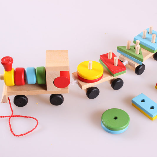 Educational Wooden Train Puzzle for Little Builders