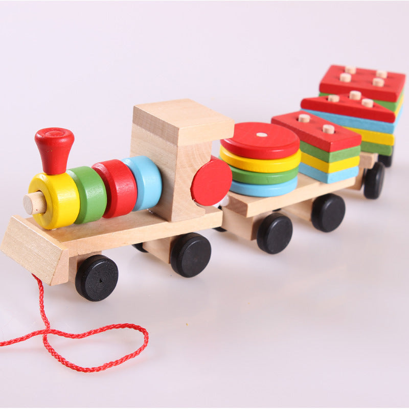 Educational Wooden Train Puzzle for Little Builders